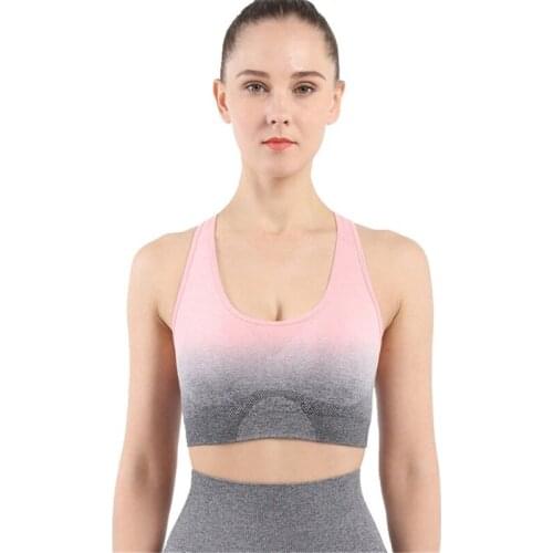 Healthy Gradient Sports Bra for Women Gym Womens Synthetic Athletic Wear Seamless Sportswear Vest Female Workout Yoga Crop Top