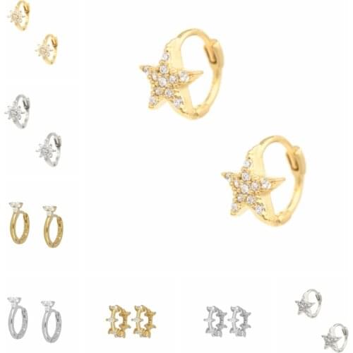 BOAKO 925 Sterling Silver Earrings For Woman Star Fashion Earrings Dangle Diamond Crystal Luxury Jewelry Silver/Gold #8.7