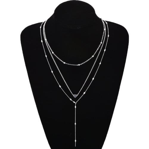 Women Multi-Layer Pendant Heart All-match Sexy Necklace Fashion Alloy Women Necklace Set
