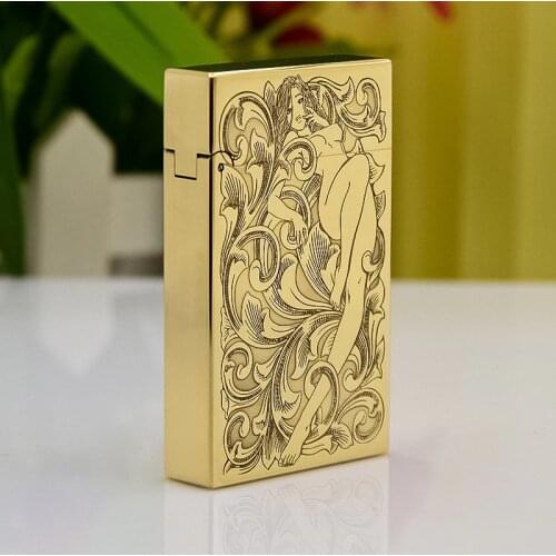 Zorro New Flower Fairy Figure 552 Whole Copper Carved Pure Copper Steel Sound Loud Kerosene Grinding Wheel Lighter