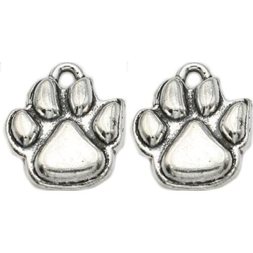 10pcs Tibetan Silver Plated Bear Paw Charms Pendants for Jewelry Making DIY Handmade Craft 20x16mm