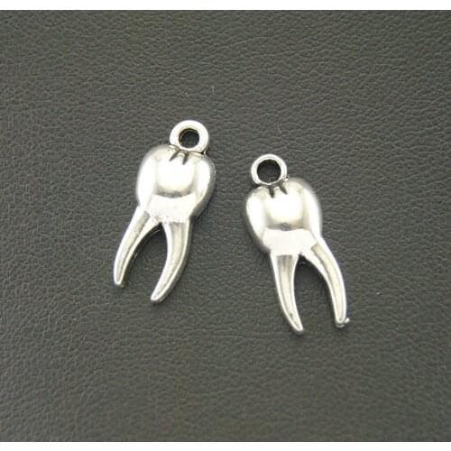 15pcs Alloy Silver Color Teeth Charm Handmade Charms Pendants Jewelry Findings A770