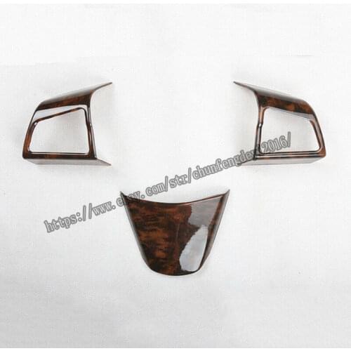 Fit For Cadillac SRX 2010-2015 Peach wood grain Steering wheel cover trim 3pcs