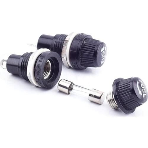 5pcs 5x20mm Insurance Socket Fuse Holder With High Temperature Resistance Insurance Panel Mount