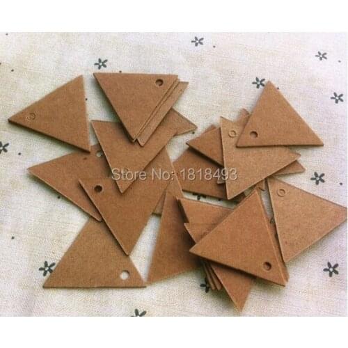 Free shipping 1000 pcs a lot 3.5cm blank equilateral kraft paper tags/gift decorated card/baking price tags/brand label printing