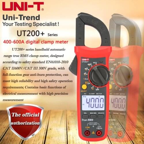 UNI-T UT201+/UT202+/UT203+/UT204+/UT202A+ digital clamp meter; auto range true RMS with protection digital display multimeter