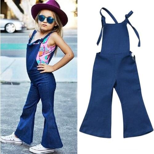 Baby Girl Fashion Blue Denim Overalls Clothes 1-6Y Toddler Kids Children Spring Fall Casual Bib Pants Romper Jumpsuit Playsuit