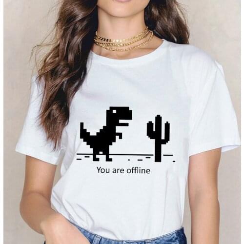 Dinosaur Printed Graphic Short Sleeve Tshirt Female Summer fashion Streetwear Cute Ulzzang Harajuku Women T-shirt