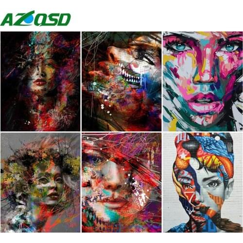 AZQSD Adult Painting By Number Canvas Kits Woman DIY Abstract Art Unique Gift 40x50cm Pictures By Numbers Portrait Home Decor