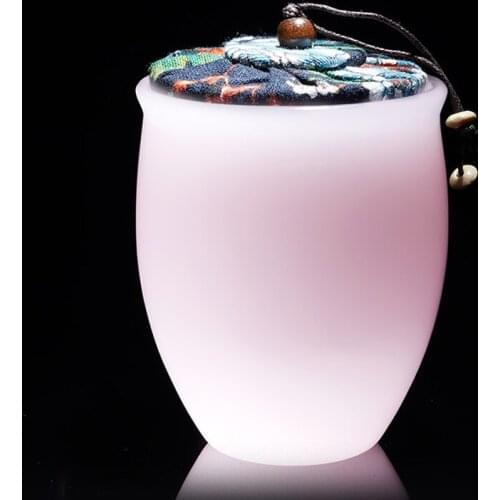 Ceramic Tea Jar Jade Porcelain Hibiscus Tea Caddies China Kung Fu Tea Set Accessories Tieguanyin Seal Jars Handmade Storage Cans