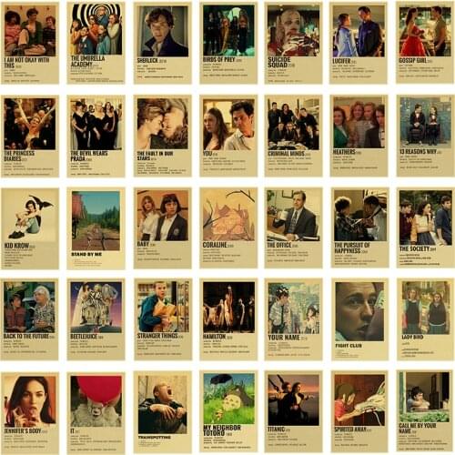 Classic movie canvas painting TV show vintage kraft paper poster and print art print mural picture bar living room wall decor