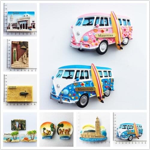 Fridge Magnet Africa Tourist Souvenir Mauritius Morocco Seychelles Tunisia Algeria Creative Decorative Magnets City Travel Craft