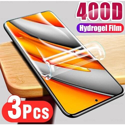 3Pcs Full Cover Soft Hydrogel Film For Xiaomi Poco F3 Screen Protection Film For Poxo PokoF3 X 3 X3Pro X3Nfc Protector Not Glass