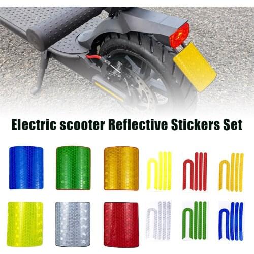 Reflective Stickers Set Waterproof Front and Rear Wheel Rubber Sticker & License Plate Tape for Xiaomi Mijia Scooter Sticker