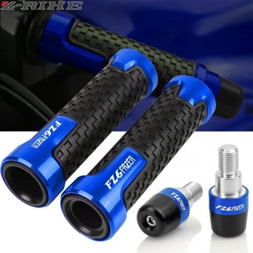 For Yamaha FZ6FAZER FZ6R FZ6 FAZER 2004-2012 2009 2011 2012 7/8" 22mm Motorcycle Handlebar Grips Ends Rubber Handle Bar Grip End