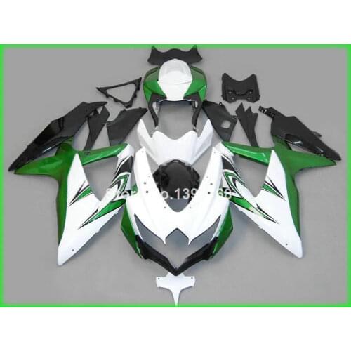 New hot injection motorcycle parts fairing kit for Suzuki GSXR600/750 08 09 10 white green black fairings GSXR600 2008-2010 IY80