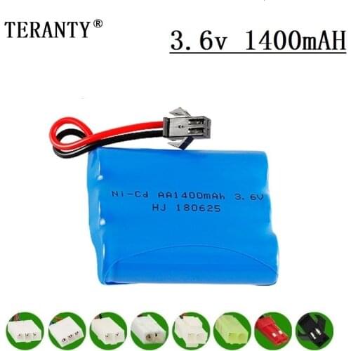 Upgrade 3.6v 1400mah NiCD Battery For Rc Toys Cars Tanks Trucks Robots Guns Boats AA Ni-CD 3.6v Rechargeable Battery Pack 1pcs