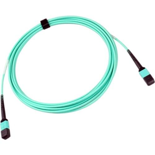 OM3 MPO/MTP-MPO 8 Core 2 Meters Female 8 Strands LC Multi-mode Fiber Optical Cable for QSFP+SR Module AQUA Type-B