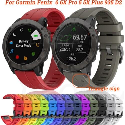 22 26mm Silicone Watch Band Easy Quick Release Strap For Garmin Fenix 6 6XPro 3 HR/Fenix 5X 5 Plus/S60/D2/MK1 Wristband Bracelet
