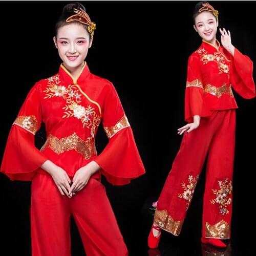 China hanfu yangko costume costume female adult fan dance costume performance costume