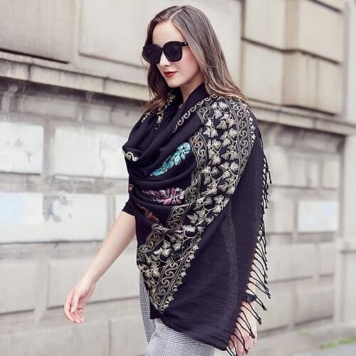 Wool Women Scarves Stoles Elegant Carf Warm Shawl Bandana Scarf Luxury Brand Muslim Hijab Beach Blanket Face Shield Foulard