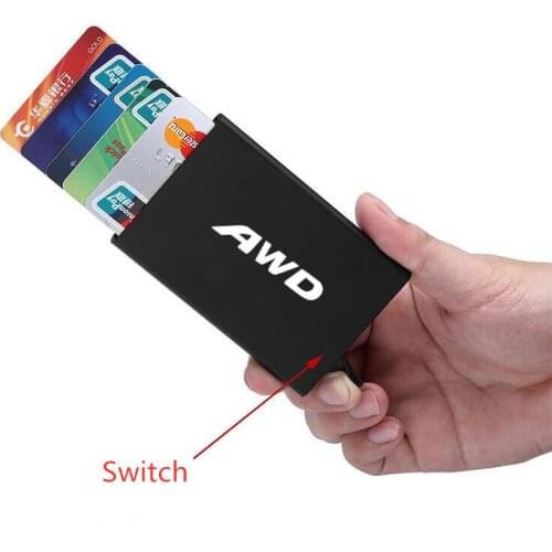 Smart Wallet Thin ID Card Case RFID Automatically Metal Credit Card Holder For Volvo S60 S90 V40 V50 V60 V90 coche AWD