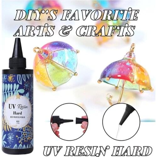 UV Resin 250g Crystal Clear Hard Type -Ultraviolet Fast Curing UV Epoxy Resin for Jewelry Making Resin Molds Craft N2UE