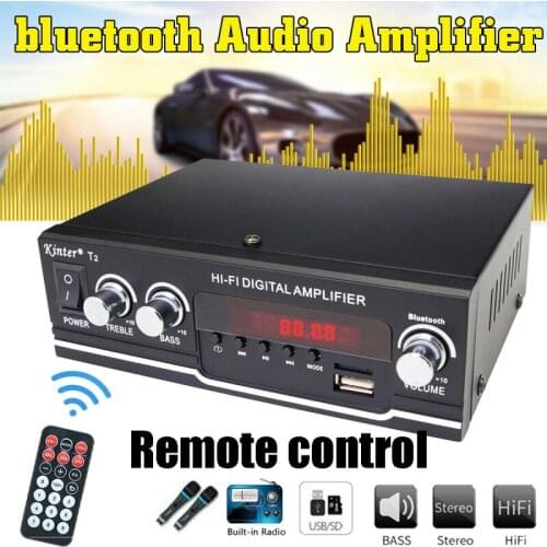 New HIFI Bluetooth Power Amplifier Car/Home Theater Digital Power Audio Amplificador For Speaker SD Card U Disk MP3 Format Play