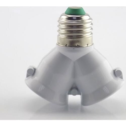 Y Shape E27 to 2 E27 Lamp base Bulb socket dual extend Adapter Splitter Plug Converter for LED Light Holder Conversion 2E27