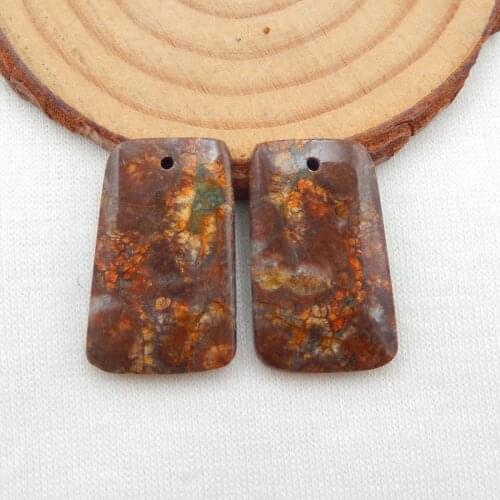 Womens Popular Special,Gemstone Ocean Jasper Fashion Women Earrings Beads 42x10x5mm 9g
