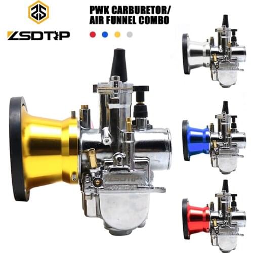 ZSDTRP Silver 30 32 34mm Motorcycle Carburetor Carb With 50/55mm Air Filter Cup For Honda Kawasaki Yamaha Dit Pit Bike ATV Moped
