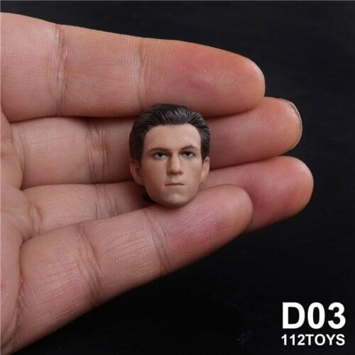 1/12 Scale Male Boy Peter Parker Dutch brother No neck Head carving Accessories Model for 6 inches Action Doll Body Toys