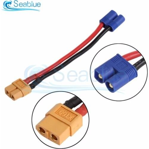 1Pcs XT60 EC2 Banana Male to XT60 Female Plug Connector Adapter For RC Lipo Battery