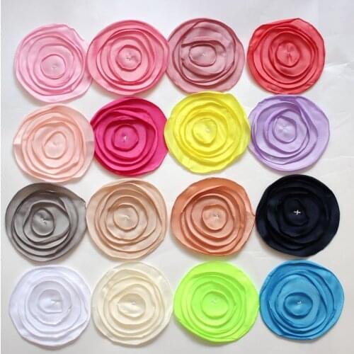 100PCS 3 INCH Burned Layered Flower Unfinished Satin Flower Customize Flower No Rhinestone DIY Handwork