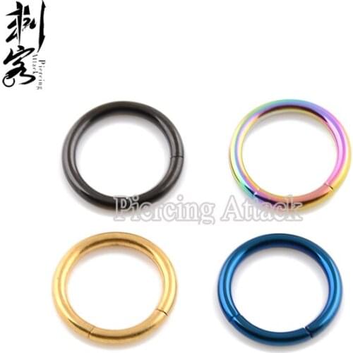 16 Gauge Titanium Anodized Segment Ring Surgical Steel Captive Ring Mixed Colors