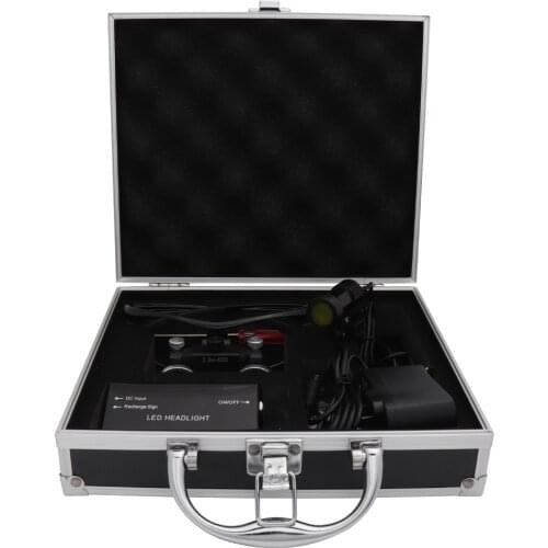 2.5x420mm Black Dental Loupe Magnification Binocular Dental Magnifier Surgery Surgical Magnifier 5W headlight with Filter