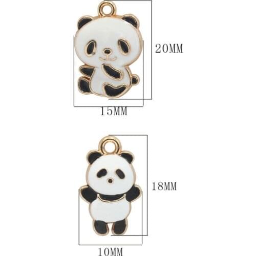 New 50 pcs Cartoon Panda Charm Pendants DIY Jewelry Making Wholesale