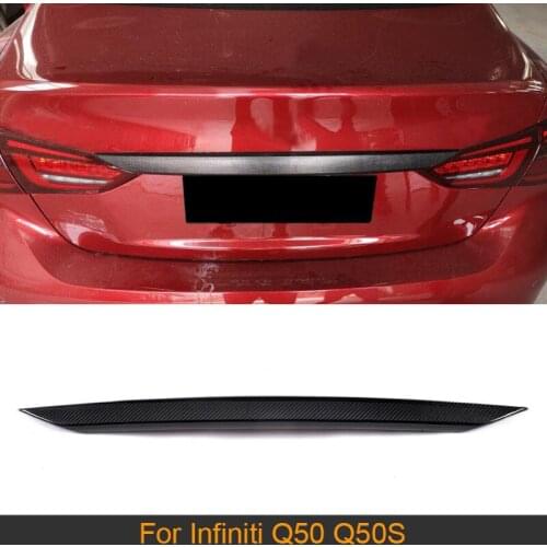 Car Rear Trunk Trims For Infiniti Q50 Q50S 2018 Carbon Fiber Rear Trunk Lip Tailgage Door Trim Protector