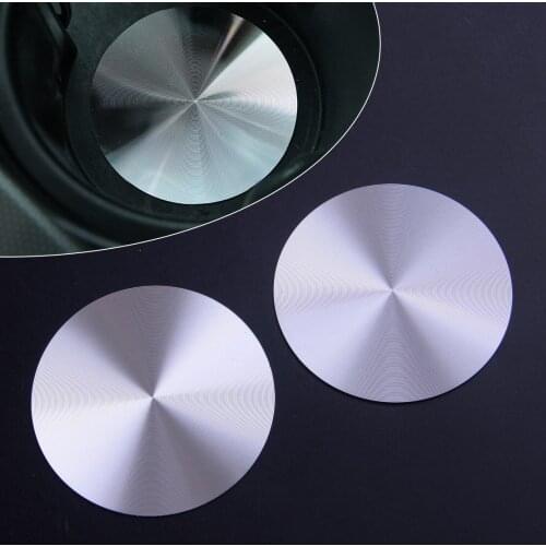 Beler 2pcs Aluminum Alloy Interior Water Cup Bottle Slot Bottom Pad Mat Cover Trim Fit For Jaguar F-Pace X761 XF XE 2016 2017