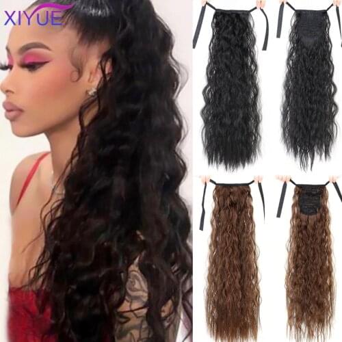 One Piece Long Afro Corn Curly Drawstring Ponytail Synthetic Hairpiece Pony Tail Hairpieces Hair Clip In Hair Extension for Girl