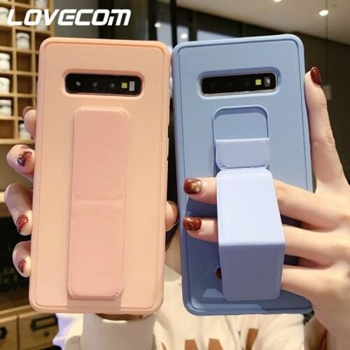 For Samsung S21 Case Wrist Strap Stand Holder Phone Case For Samsung A72 A52 S20 S10 Plus Note 20 10 Plus A70 A71 Magnetic Cover