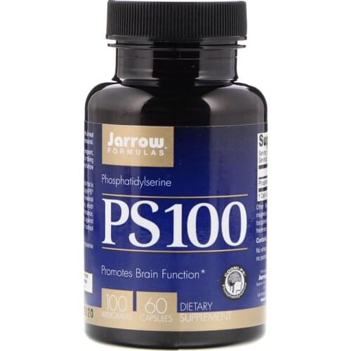 Jarrow Formulas PS 100 Phosphatidyl Serine 100 mg 60 Capsules Phosphatidylserine Promotes Brain Function FREE SHIPPING