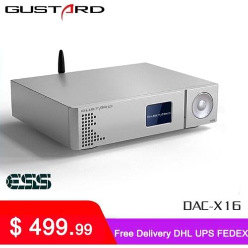 GUSTARD DAC-X16 MQA Decoder Bluetooth5.0 Dual ES9068AS Native Balanced DAC X16 Full Decoding DSD512 XU216 USB IIS X16