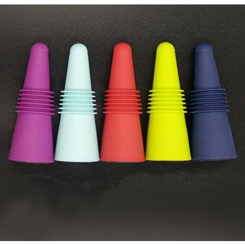 Colorful Stainless Steel wine stopper silicone Beer Wine Cork Plug Bottle CoverStorage Twist Cap Plug Reusable Vacuum Sealed D5