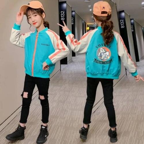 2021 New Children Fashion casual Cardigan Jacket Girls Baby Outing Clothes Jacket Children Zipper Cardigan Jacket 3T-12Years
