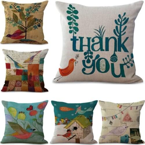 Vintage Sights Pattern Linen Throw Pillow Soft Room Gifts Single Sides Printing Case Cushion CaseHome