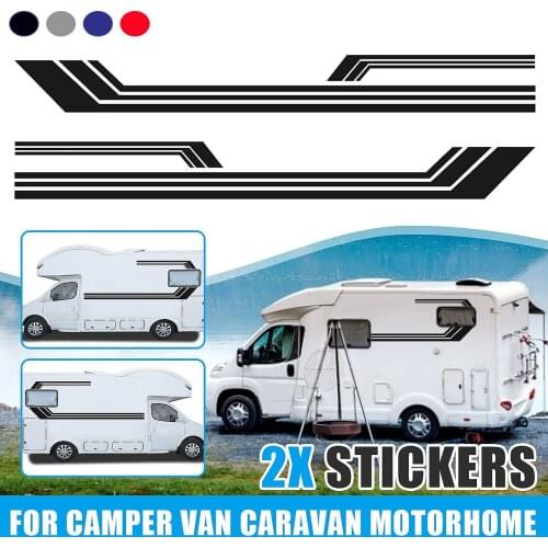 Fashion creative fun decoration RV stripe side sticker camper car graphic motorsport DIY vinyl decal caravan tug car accessories