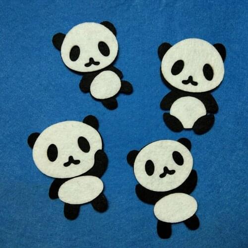 Cute Black White 4 Styles Panda DIY Nonwoven Felt Fabric for DIY project home kindergarten decoration