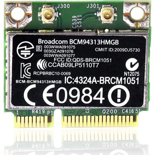 Original New WLAN Card BCM94313HMGB for HP Pavilion dv7-6000 dv6-6000 802.11n WiFi + Bluetooth 3.0 600370-001 Mini PCI-E card