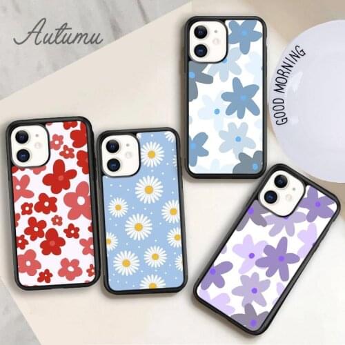 Pastel Flower Phone Case for iPhone 11 12 Pro Max mini X XR XS SE 2020 5 6S 7 8 Plus Samsung Galaxy S8 S9 S10 Cover shell